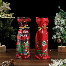 新款圣诞节格林奇酒瓶套小偷绿毛怪酒套红酒瓶桌面装饰用品红酒套