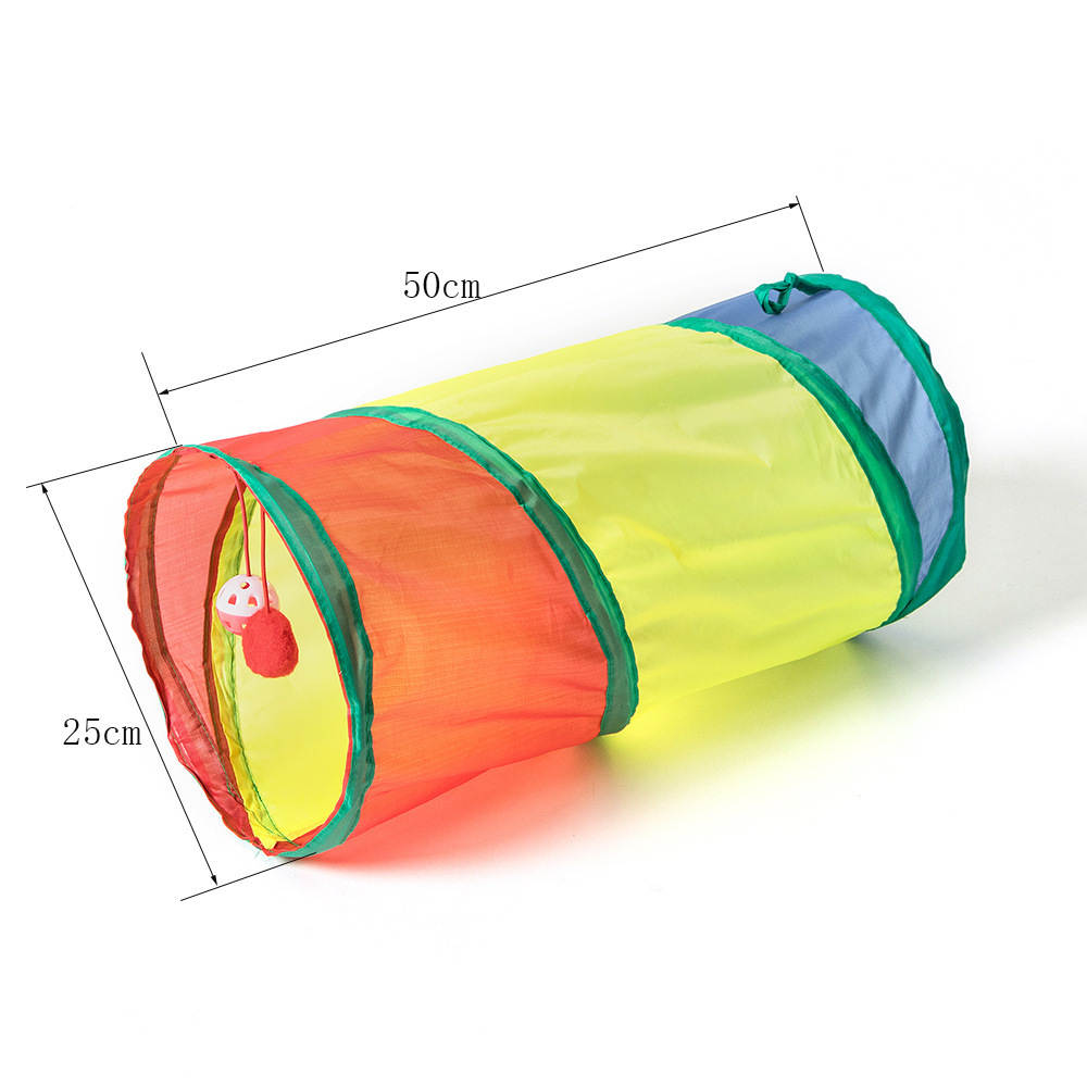 Túnel de perforación de gatos Artetería para aliviar el aburrimiento Arco iris Túnel de gatos plegable