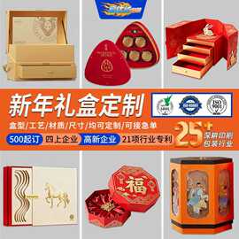 高端春节包装盒定制创意新年年货礼品盒双开门红酒盒伴手礼盒定做