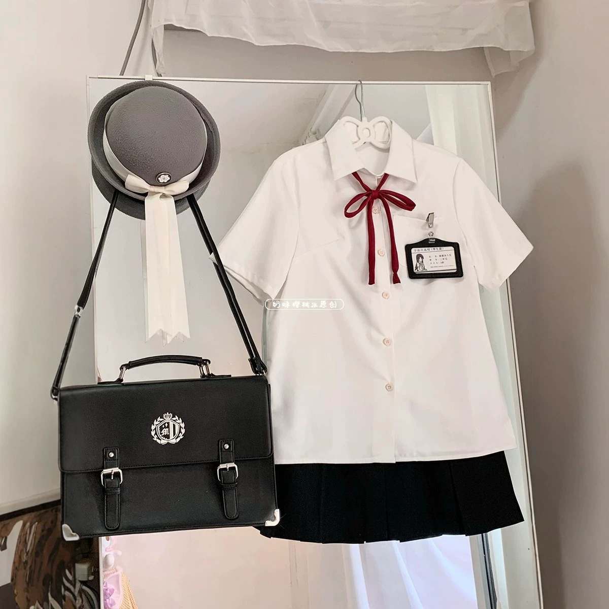 JK制服日系百搭学生套装女短袖衬衫宽松衬衣校供百褶裙短裙学院风