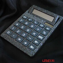 厂家供应办公用点钻镶钻计算器贴钻太阳能水钻超薄可爱A4计算机