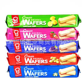 香港进口饼干 港版嘉顿威化忌廉香草巧克力威化200g牛奶饼干