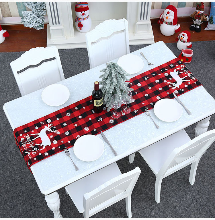 Wholesale Christmas Decorations Polyester-cotton Plaid Table Runner Nihaojewelry display picture 8