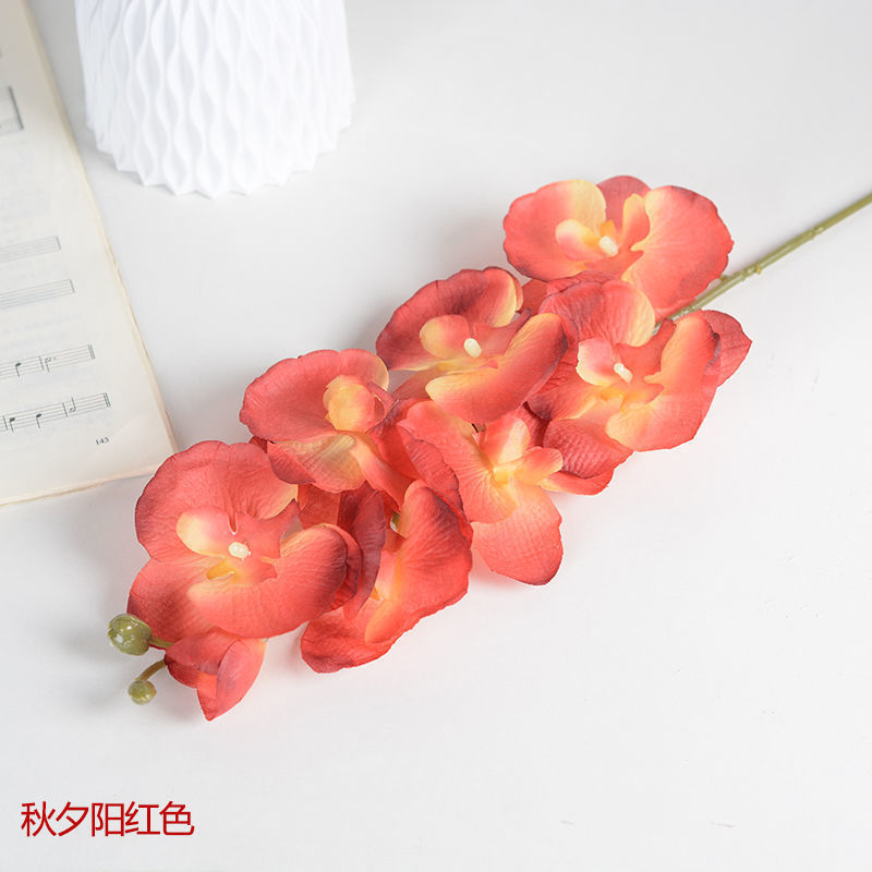 Orquídea de mariposa impresión 3D de 10 cabezas de impresión de flores falsas decoración de sala de estar de alta calidad decoración de flores secas