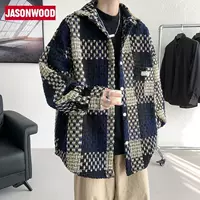 JASONWOOD Маленькая ароматная клетчатая куртка мужского осеннего зимнего 2025 нового бренда прилив красавчик куртка с отворотом