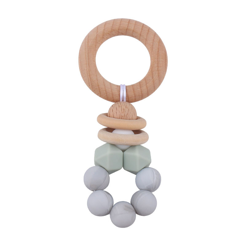 Nuevo bebé suministros DIY creativo Beech anillo mordedura pegamento bebé calmante silicona juguete teether