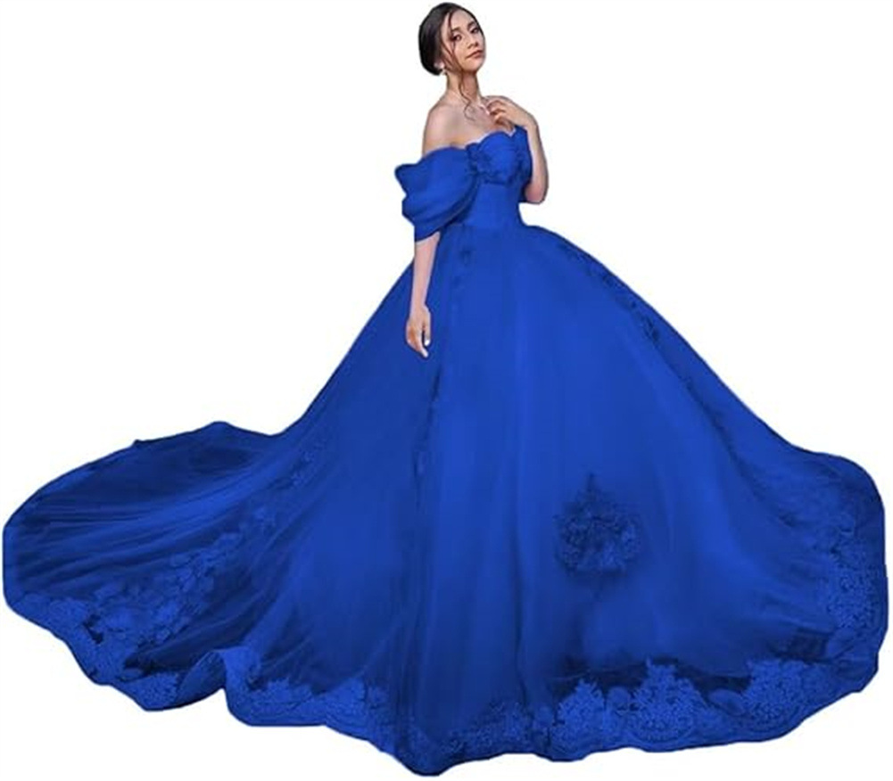 Aliexpress Amazon encaje calcomanía hombro abierto vestido de adulto vestido de baile vestido vestido de princesa vestido de mujer