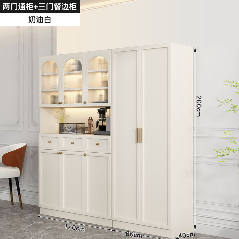 Gabinete de almacenamiento de sala de estar de madera maciza contra la pared, armario de comedor moderno y simple, armario de almacenamiento de cocina, comedor, armario multifuncional
