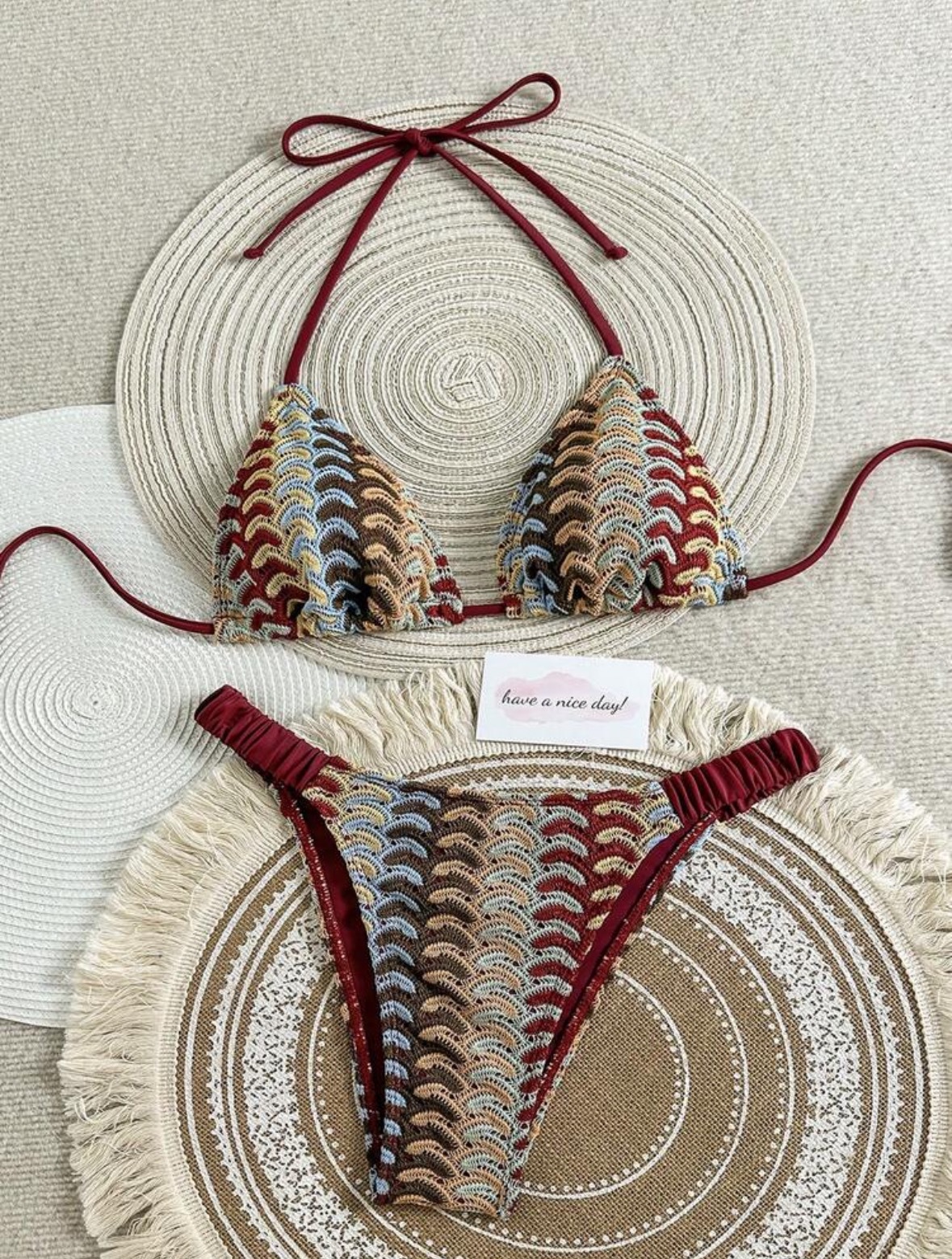 Women's Knitted Two Piece Bikini Set For Beach Vacation Sexy Style_voghion.com