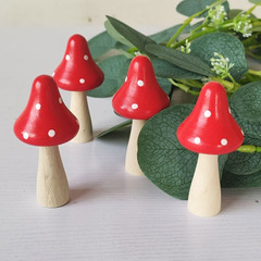 Country-style acacia wood mushroom succulent plant ornament moss micro decoration DIY home decoration