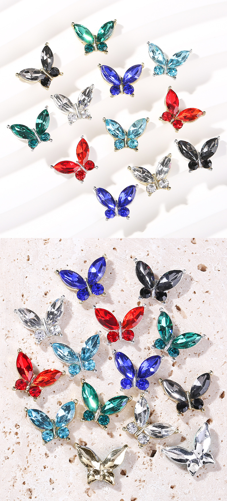 Sweet Butterfly Rhinestone Nail Decoration Accessories 1 Piece display picture 2
