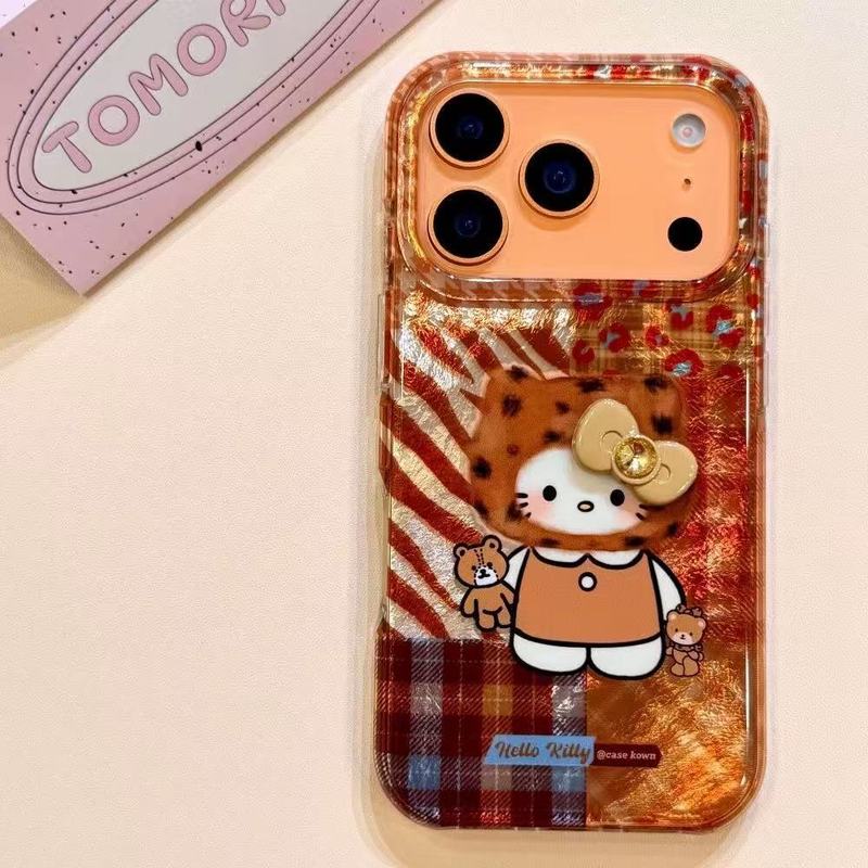 可爱棕色拼接立体蝴蝶结猫咪适用iPhone17promax苹果16手机壳15女|undefined