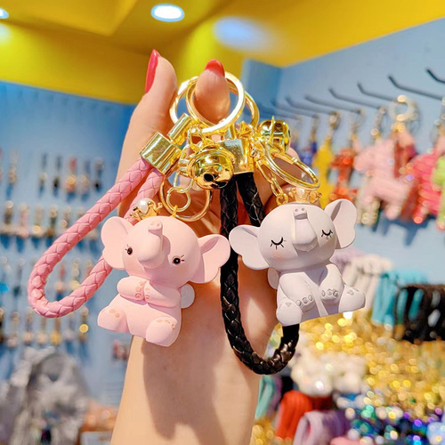 Cartoon Cute Internet Celebrity Crown Dumbo Keychain Cute Fashion Resin Doll Girls Key Chain Bag Mobile Phone