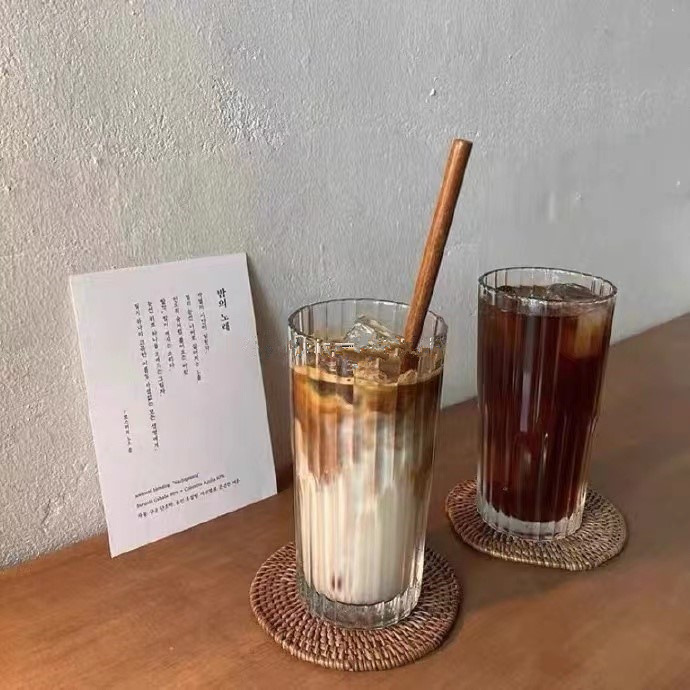 鋼化玻璃咖啡杯拿鐵杯威士忌杯冷飲杯美式杯冷飲杯冰啡杯