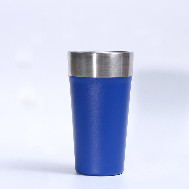Nuevo 20oz taza de café de acero inoxidable cubierta transparente bebida directa taza de coche portátil de doble capa de vacío taza de café del coche