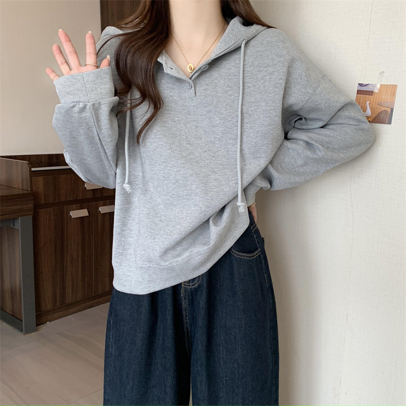 春と秋の女性用の新しいクロスボーダースウェットシャツ、薄くてゆったりとした韓国スタイルの多用途の長袖パーカートップジャケット、ドロップシッピング