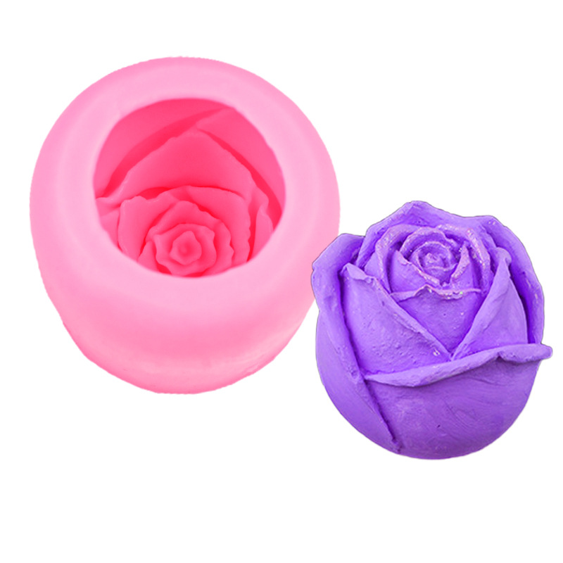 6 3D Rose mousse bar cubo de hielo bandeja decorativa silicona molde DIY jabón hecho a mano