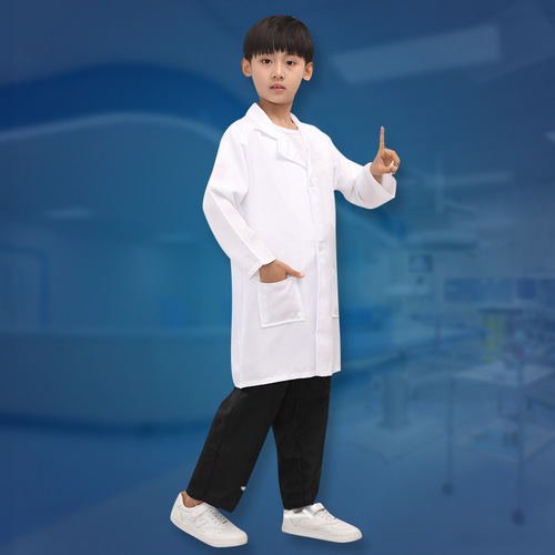 Children's Doctor Uniform White Coat Children's Scientific Experiment Costume Performance Children's Game Role Play Costume