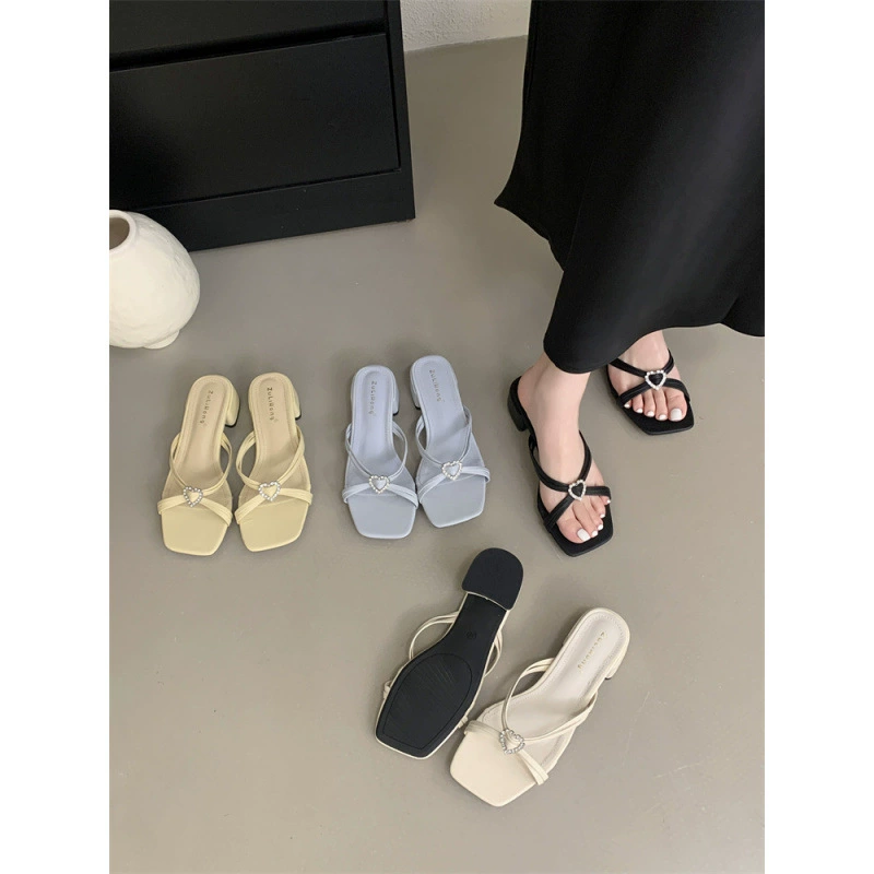 Женские летние босоножки на толстом каблуке, новинка 2025 года, элегантные вечерние туфли с юбкой, босоножки на высоком тонком каблуке с ремешками.