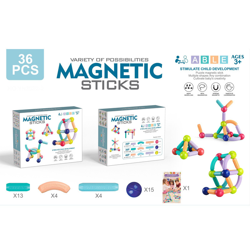 자석스틱 36PCS [컬러박스]