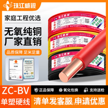 珠江威視國標阻燃家用BV電線1.5 2.5 4 6平方單塑單股純銅家裝線