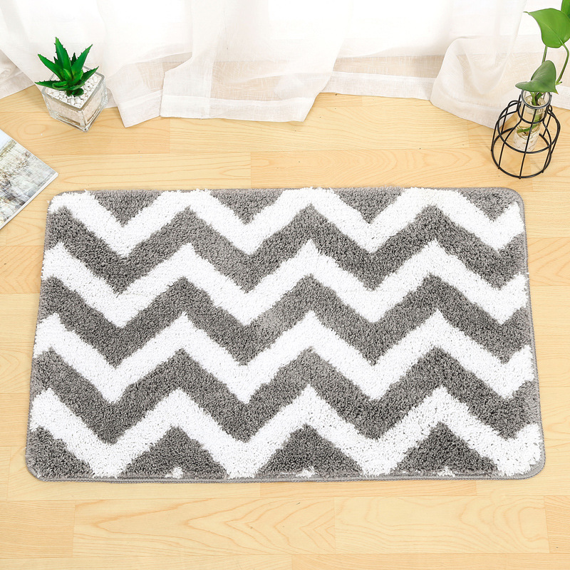 Alfombra de piso de baño transfronteriza Puerta de baño absorbente alfombra antideslizante alfombra doméstica alfombra de poliéster en stock