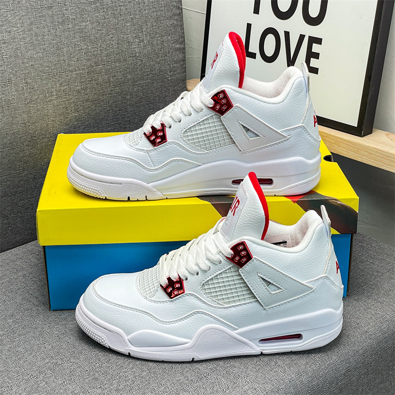 Putian High-Quality Nike Aj4 Air-Cushioned Basketball Shoes for Men and Women, Outdoor Casual Versatile Sports Couple Shoes, Pure Original