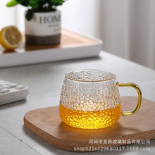 批發錘紋玻璃水杯高硼硅玻璃杯家用杯果汁杯錘紋菠蘿杯