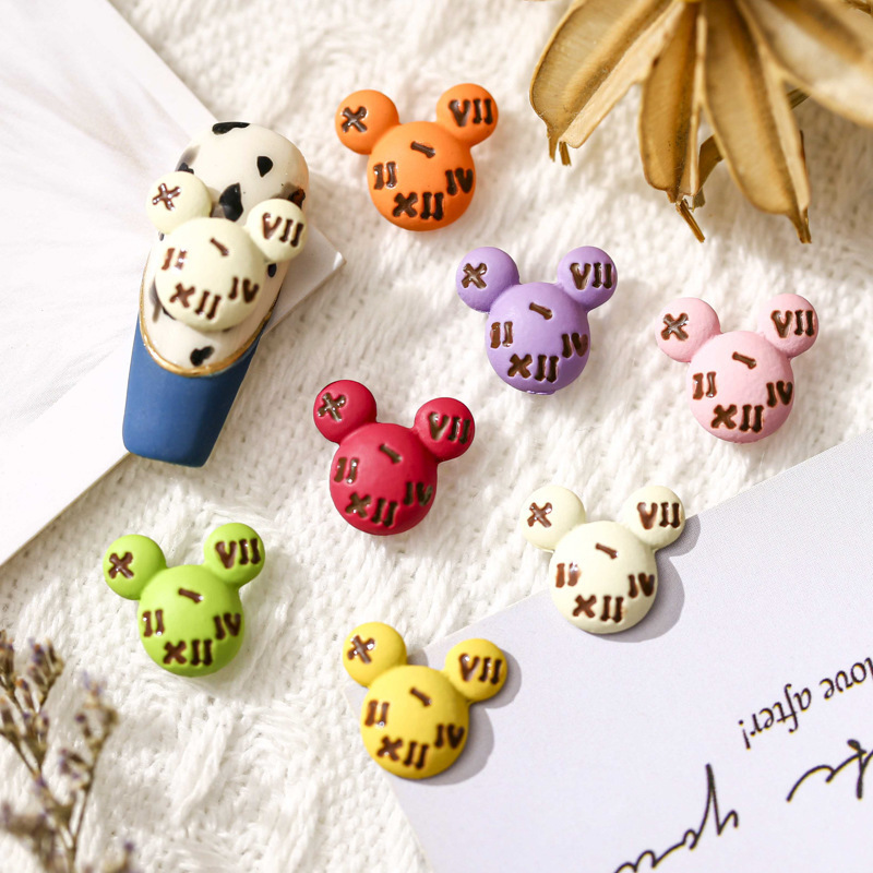 New metal manicure Mickey cute color hollow jewelry three-dimensional Mickey Mouse alloy paint nail decorative stickers