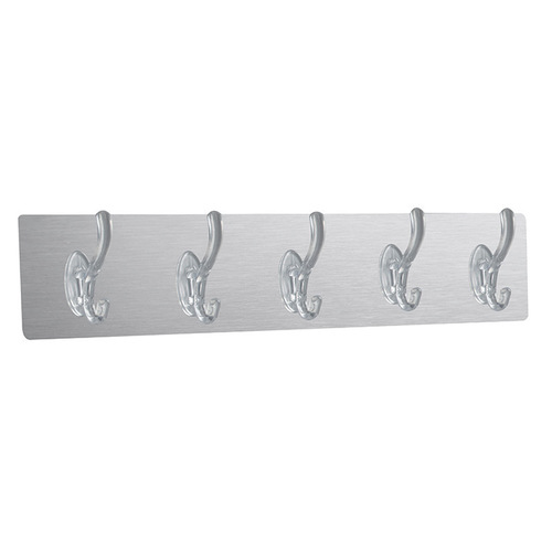 No-drill hook adhesive hook six-row coat and hat door-back hanger wall-mounted kitchen bathroom waterproof coat and hat hook