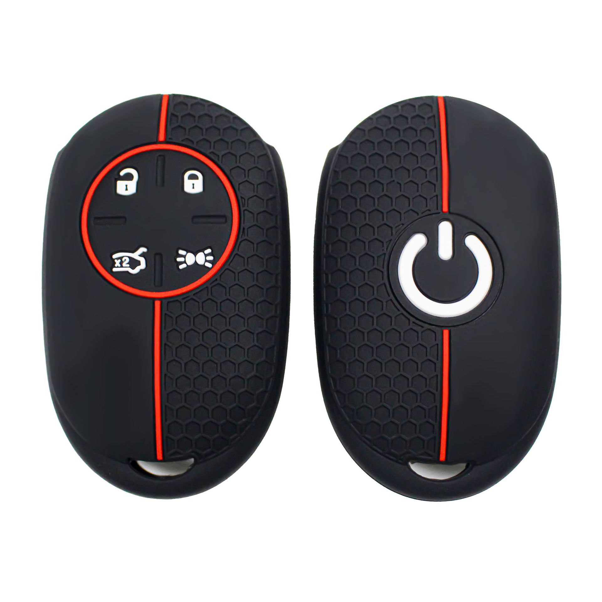 Suitable for Fiat 500E silicone car key set honeycomb pattern smart remote control factory straight hair can be wholesale