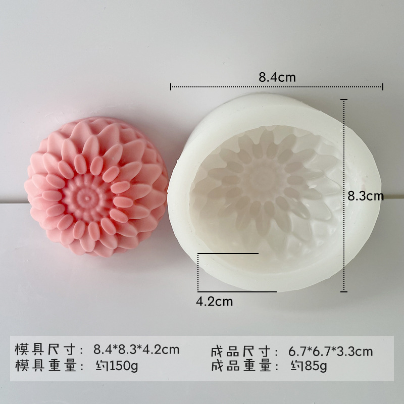 Jiahui Mei DIY flor redonda jabón hecho a mano molde de silicona casera flor vela gota yeso herramienta abrasiva