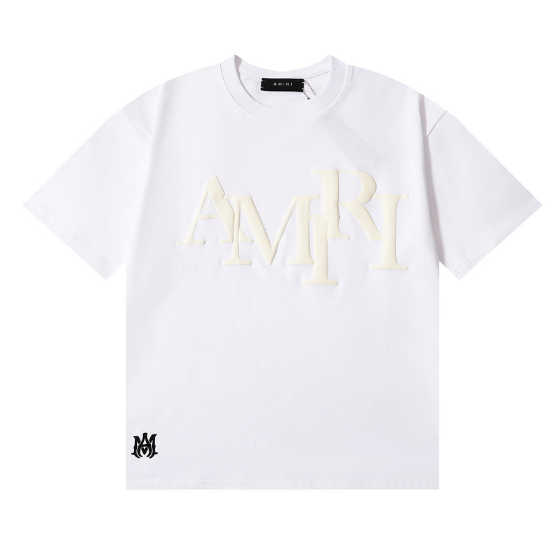 国境を越えた卸売り美潮AMIRI T-Shirt薔薇頭蓋頭プリント双糸純綿半袖tシャツ男女|undefined