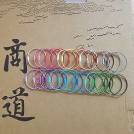 现货彩色烤漆钢丝圈 喷漆钢丝圈 不锈钢钢丝圈绳扣 糖果色钢丝绳