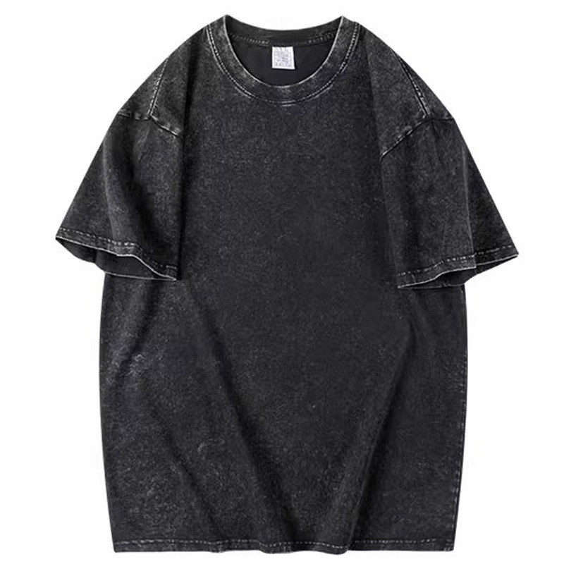 230g Pure Cotton Washed Distressed Batik Unisex Retro Heavy Craft Loose Pure Color Short-Sleeved T-Shirt Blank Version 230g Pure Cotton Washed Distressed Batik Unisex Retro Heavy Craft Loose Pure Color Short-Sleeved T-Shirt Blank Version