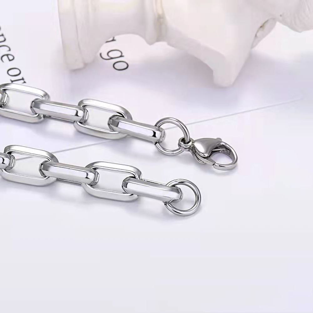 Hammered Cross Octagonal Cuban Link Chain Bracelet For Men_voghion.com
