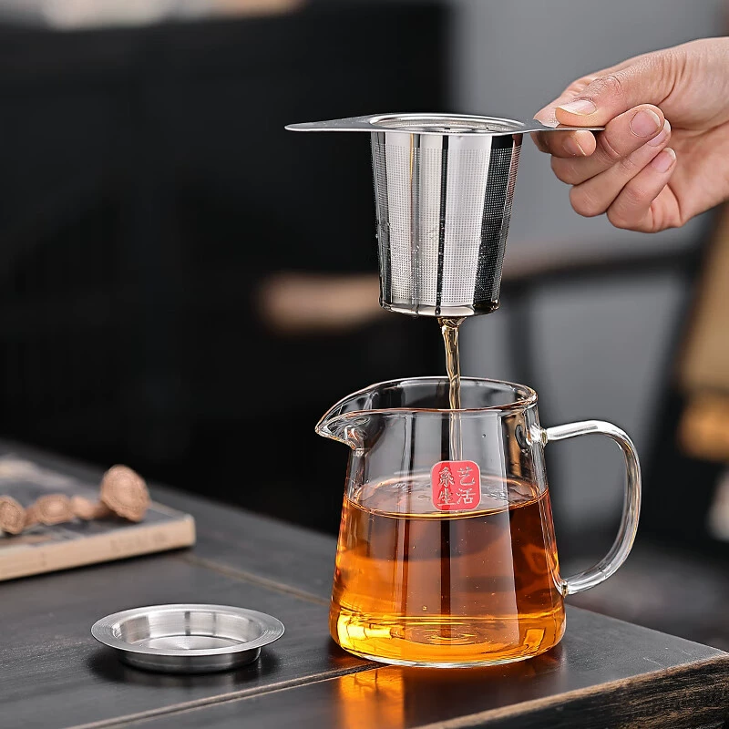 Tea set stainless steel with accessories, teapot, filter