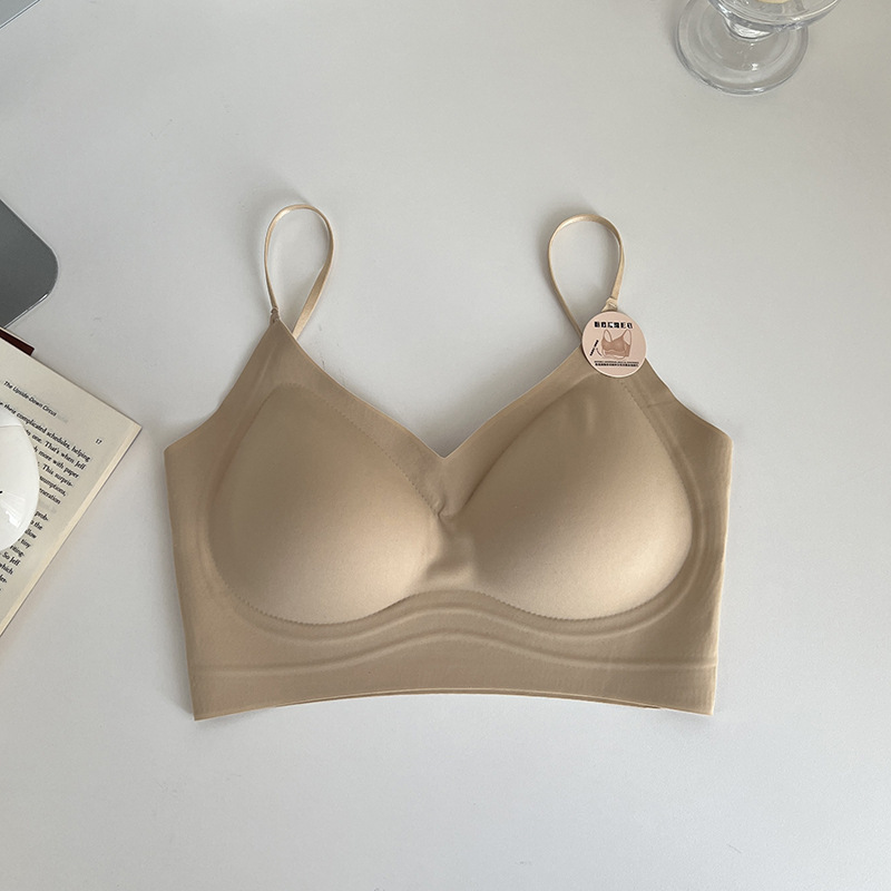 胸パッド付き女性用インビジブルシームレス下着、大きなバックレス、胸を包み込む、美しい背中のサスペンダー、ヌードホットガールブラ|undefined