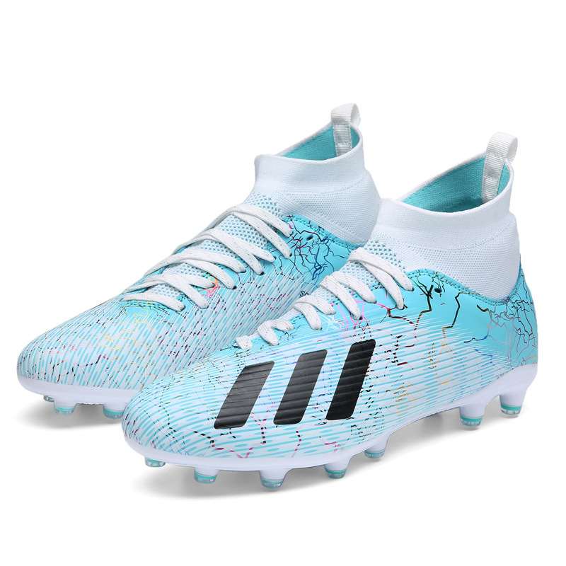 Transfronterizo más el tamaño de los zapatos de fútbol de los hombres de alta superior artificial de hierba larga uñas de Pato Mandarín zapatos transpirables zapatos de entrenamiento para adolescentes y estudiantes