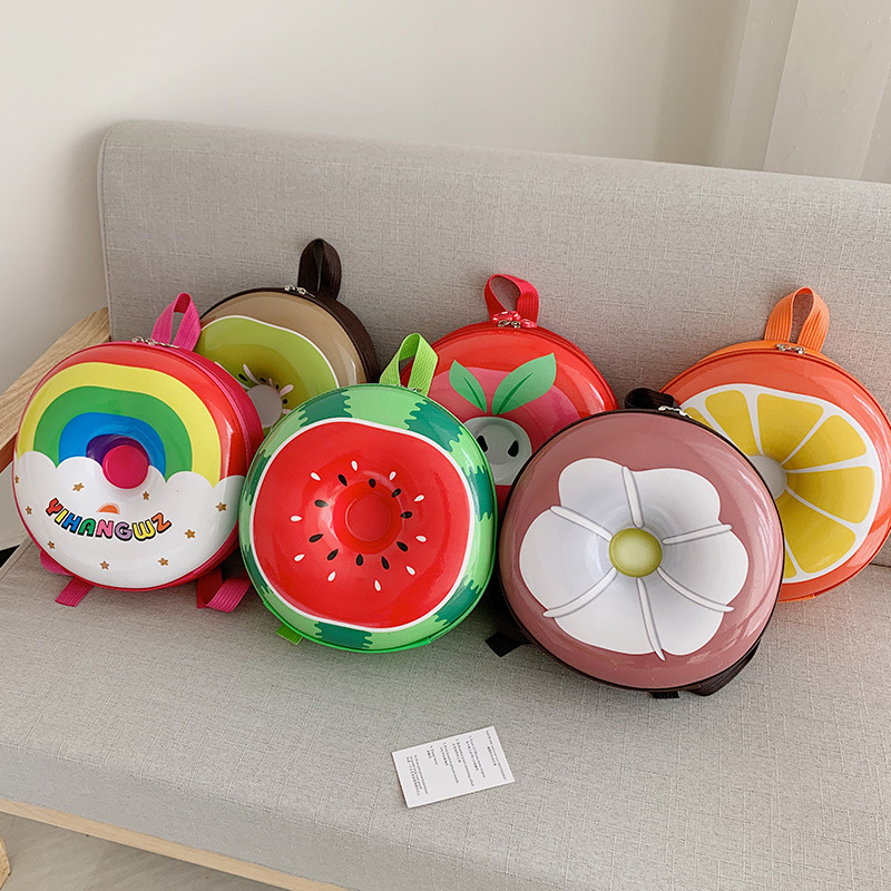 New wholesale kindergarten cartoon hard-shell backpacks for children and babies, small backpacks for boys and girls, fruit and eggshell gift bags