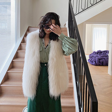 貉子毛皮草双面编织马甲女短款车条背心海宁皮毛2024年新款年轻款