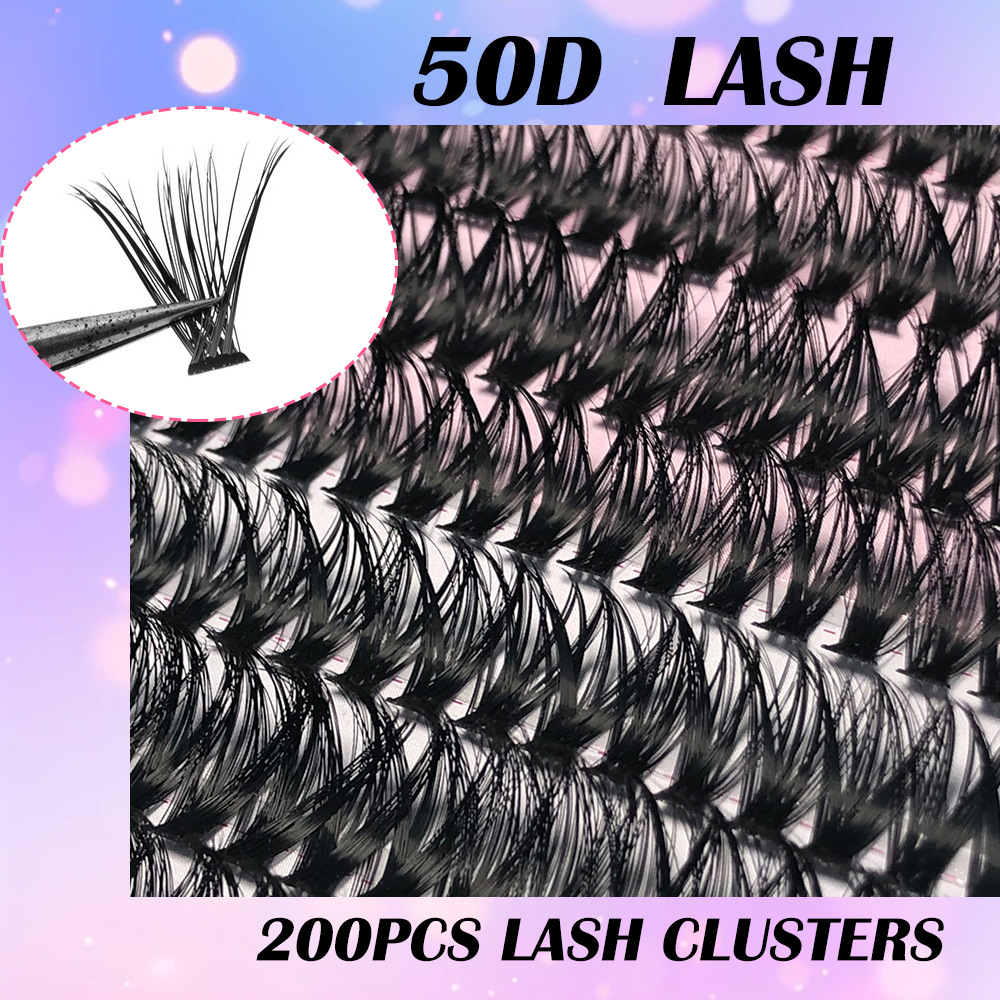 Comercio exterior venta caliente nuevo diez filas de pestañas gruesas 50D Barbie perezosa curva simulación de segmentos auto-injertos pestañas falsas