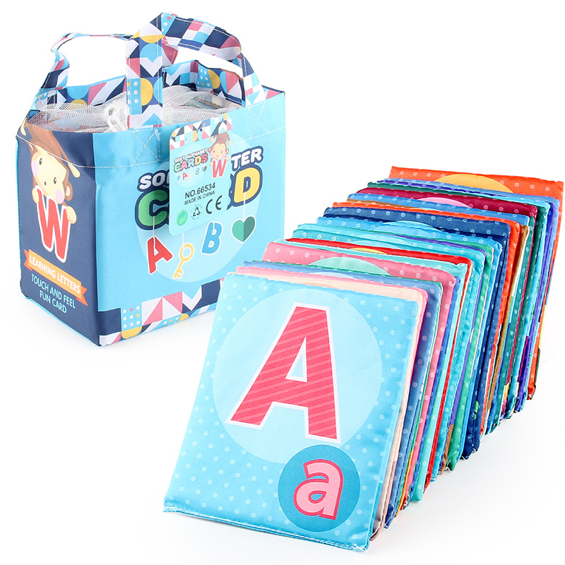 Transfronterizo infantil libro de tela desgarrable cognición Animal Inglés carta de alfabetización Tarjeta de tela libro de juguete bolso traje