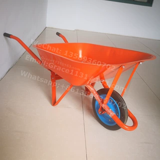 非洲65L尼日利亚东南亚金属独轮手推车铁质手推工具车水泥斗车