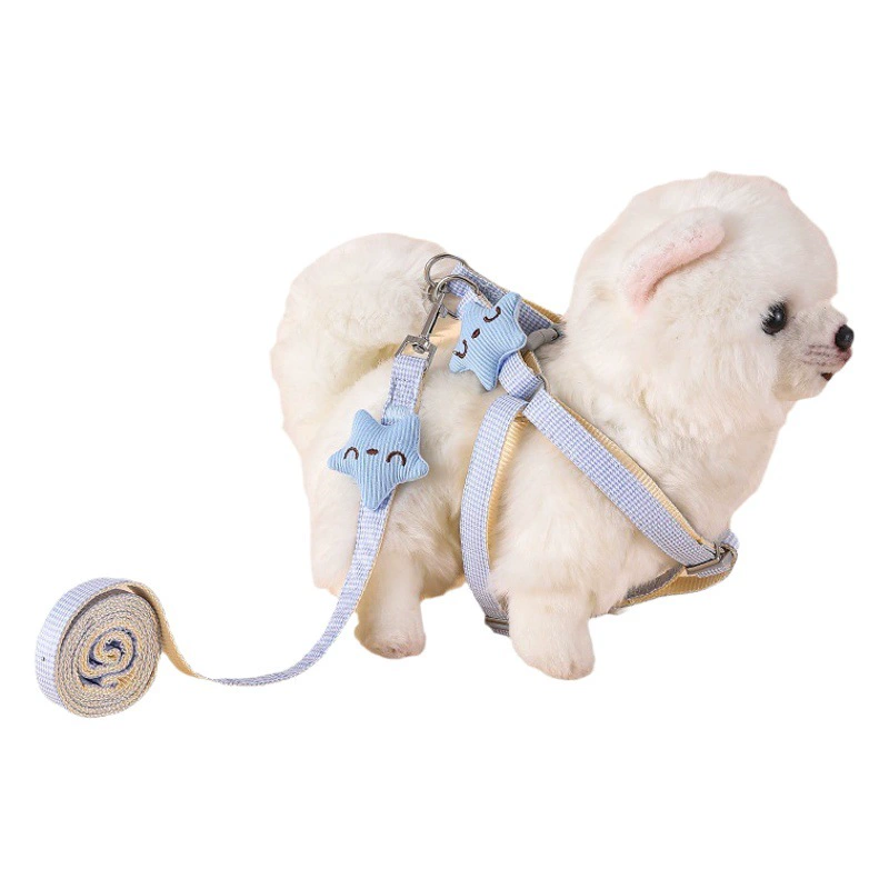 Собака цепь пентаграмма кукольный поводок нагрудный ремень плед хлопок маленькая собака Морская звезда собака поводок оптовая продажа с фабрики