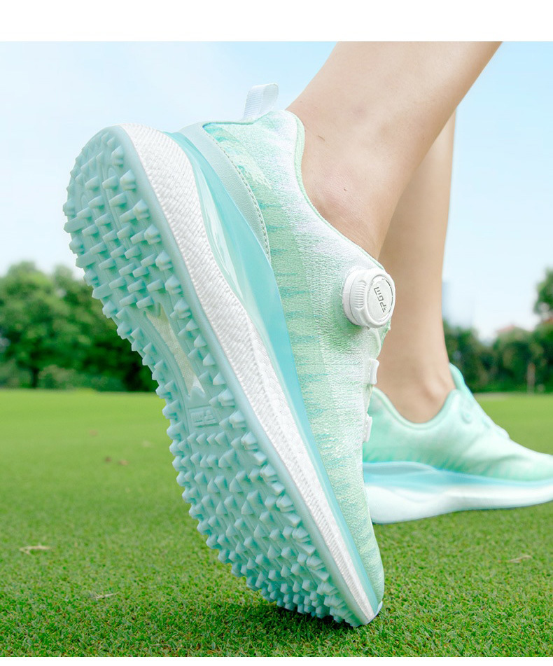 Giày golf nữ thêu chỉ vàng đế bơm bong bóng tăng chiều cao — XZ429 - Băng Lam【Thêu chỉ vàng/Thoáng khí tản nhiệt/Đàn hồi giảm xóc】 chi tiết 14