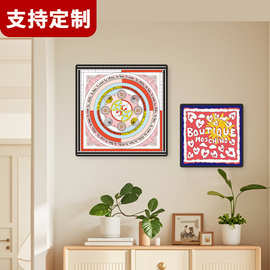 主卧室床头装饰画轻奢丝巾挂画入户玄关壁画过道背景墙画风家居