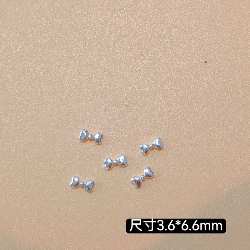美甲法式蝴蝶结飘带饰品新款合金甜心百搭迷你桃心领结指甲装饰品|undefined