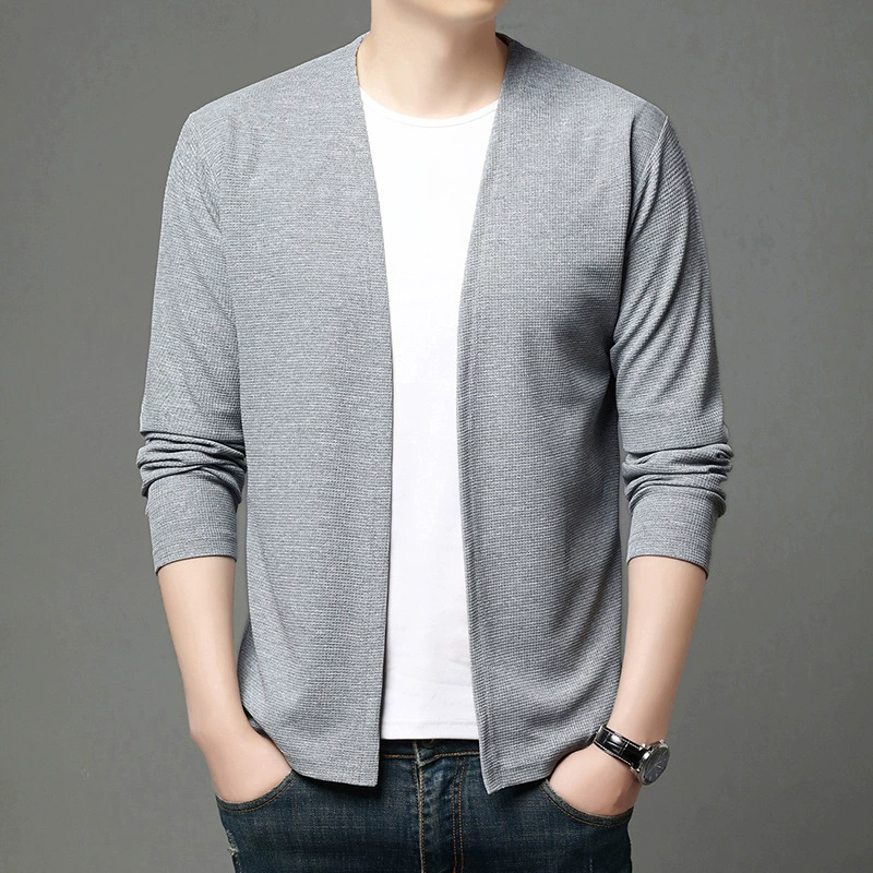 Весенний и осенний новый повседневный кардиган мужской сплошной пиджак