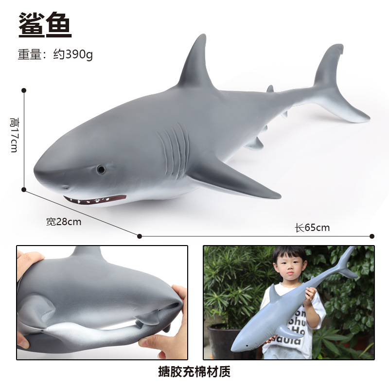 Dolphin, animales marinos, grandes juguetes de tiburón, juguetes de goma suave de simulación, juguetes para niños, modelos de ballenas del mundo submarino al por mayor